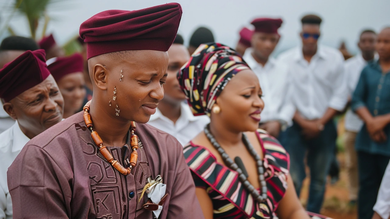 Emotional Moments as Taiwo Awoniyi Prays for Twin Sister at Wedding in Ilorin